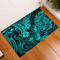 Hawaii Pineapple Rubber Doormat Polynesian Pattern Turquoise Version - Wonder Print Shop