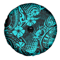 Hawaii Pineapple Spare Tire Cover Polynesian Pattern Turquoise Version - Wonder Print Shop