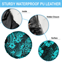Hawaii Pineapple Spare Tire Cover Polynesian Pattern Turquoise Version - Wonder Print Shop