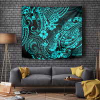 Hawaii Pineapple Tapestry Polynesian Pattern Turquoise Version - Wonder Print Shop