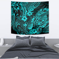 Hawaii Pineapple Tapestry Polynesian Pattern Turquoise Version - Wonder Print Shop