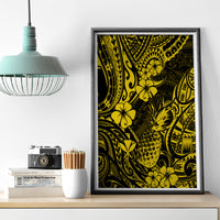 Hawaii Pineapple Canvas Wall Art Polynesian Pattern Yellow Version - Wonder Print Shop