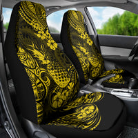 Hawaii Pineapple Car Seat Cover Polynesian Pattern Yellow Version - Wonder Print Shop