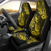Hawaii Pineapple Car Seat Cover Polynesian Pattern Yellow Version - Wonder Print Shop