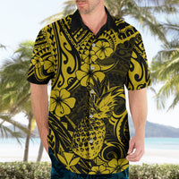 Hawaii Pineapple Hawaiian Shirt Polynesian Pattern Yellow Version - Wonder Print Shop
