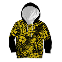 Hawaii Pineapple Kid Hoodie Polynesian Pattern Yellow Version - Wonder Print Shop