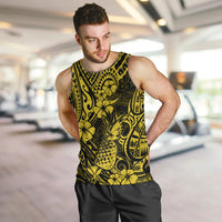 Hawaii Pineapple Men Tank Top Polynesian Pattern Yellow Version - Wonder Print Shop