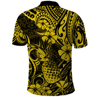 Hawaii Pineapple Polo Shirt Polynesian Pattern Yellow Version - Wonder Print Shop