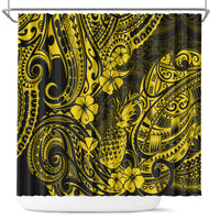 hawaii-pineapple-shower-curtain-polynesian-pattern-yellow-version
