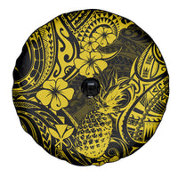 Hawaii Pineapple Spare Tire Cover Polynesian Pattern Yellow Version - Wonder Print Shop