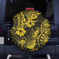 Hawaii Pineapple Spare Tire Cover Polynesian Pattern Yellow Version - Wonder Print Shop
