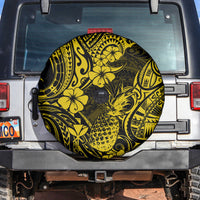 Hawaii Pineapple Spare Tire Cover Polynesian Pattern Yellow Version - Wonder Print Shop