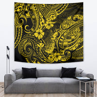 Hawaii Pineapple Tapestry Polynesian Pattern Yellow Version - Wonder Print Shop