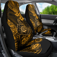 Hawaii Shaka Sign Car Seat Cover With Polynesian Hibiscus Gold Unique - Wonder Print Shop