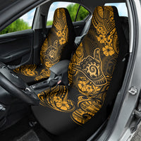 Hawaii Shaka Sign Car Seat Cover With Polynesian Hibiscus Gold Unique - Wonder Print Shop