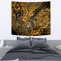Hawaii Shaka Sign Tapestry With Polynesian Hibiscus Gold Unique - Wonder Print Shop