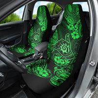 Hawaii Shaka Sign Car Seat Cover With Polynesian Hibiscus Green Unique - Wonder Print Shop