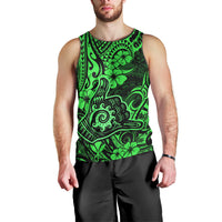 Hawaii Shaka Sign Men Tank Top With Polynesian Hibiscus Green Unique - Wonder Print Shop