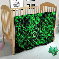 Hawaii Shaka Sign Quilt With Polynesian Hibiscus Green Unique - Wonder Print Shop