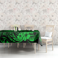 Hawaii Shaka Sign Tablecloth With Polynesian Hibiscus Green Unique - Wonder Print Shop