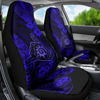 Hawaii Shaka Sign Car Seat Cover With Polynesian Hibiscus Navy Blue Unique - Wonder Print Shop