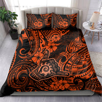 Hawaii Shaka Sign Bedding Set With Polynesian Hibiscus Orange Unique - Wonder Print Shop