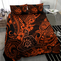 Hawaii Shaka Sign Bedding Set With Polynesian Hibiscus Orange Unique - Wonder Print Shop