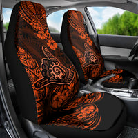 Hawaii Shaka Sign Car Seat Cover With Polynesian Hibiscus Orange Unique - Wonder Print Shop