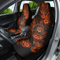 Hawaii Shaka Sign Car Seat Cover With Polynesian Hibiscus Orange Unique - Wonder Print Shop