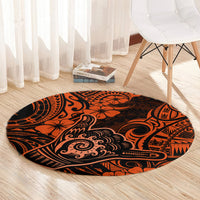 hawaii-shaka-sign-round-carpet-with-polynesian-hibiscus-orange-unique