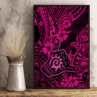Hawaii Shaka Sign Canvas Wall Art With Polynesian Hibiscus Pink Unique - Wonder Print Shop