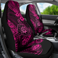 Hawaii Shaka Sign Car Seat Cover With Polynesian Hibiscus Pink Unique - Wonder Print Shop