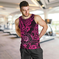 Hawaii Shaka Sign Men Tank Top With Polynesian Hibiscus Pink Unique - Wonder Print Shop