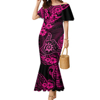 Hawaii Shaka Sign Mermaid Dress With Polynesian Hibiscus Pink Unique - Wonder Print Shop