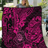 Hawaii Shaka Sign Quilt With Polynesian Hibiscus Pink Unique - Wonder Print Shop