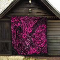 Hawaii Shaka Sign Quilt With Polynesian Hibiscus Pink Unique - Wonder Print Shop