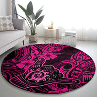 hawaii-shaka-sign-round-carpet-with-polynesian-hibiscus-pink-unique