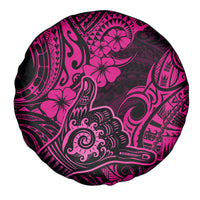 Hawaii Shaka Sign Spare Tire Cover With Polynesian Hibiscus Pink Unique - Wonder Print Shop