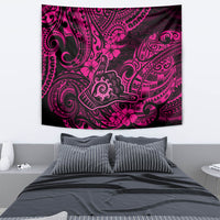 Hawaii Shaka Sign Tapestry With Polynesian Hibiscus Pink Unique - Wonder Print Shop