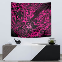 Hawaii Shaka Sign Tapestry With Polynesian Hibiscus Pink Unique - Wonder Print Shop