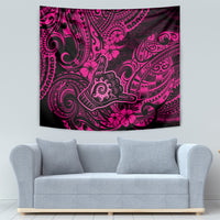 Hawaii Shaka Sign Tapestry With Polynesian Hibiscus Pink Unique - Wonder Print Shop