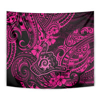 Hawaii Shaka Sign Tapestry With Polynesian Hibiscus Pink Unique - Wonder Print Shop