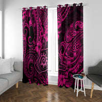 Hawaii Shaka Sign Window Curtain With Polynesian Hibiscus Pink Unique - Wonder Print Shop