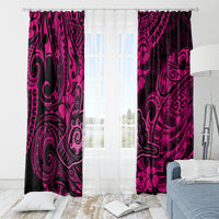 Hawaii Shaka Sign Window Curtain With Polynesian Hibiscus Pink Unique - Wonder Print Shop