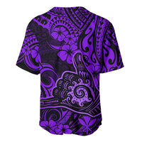Hawaii Shaka Sign Baseball Jersey Polynesian Pattern Purple Version - Wonder Print Shop