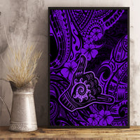 Hawaii Shaka Sign Canvas Wall Art Polynesian Pattern Purple Version - Wonder Print Shop