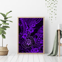 Hawaii Shaka Sign Canvas Wall Art Polynesian Pattern Purple Version - Wonder Print Shop