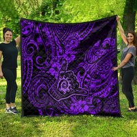 Hawaii Shaka Sign Quilt Polynesian Pattern Purple Version - Wonder Print Shop