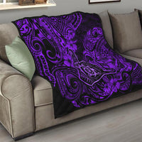 Hawaii Shaka Sign Quilt Polynesian Pattern Purple Version - Wonder Print Shop