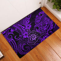 Hawaii Shaka Sign Rubber Doormat Polynesian Pattern Purple Version - Wonder Print Shop